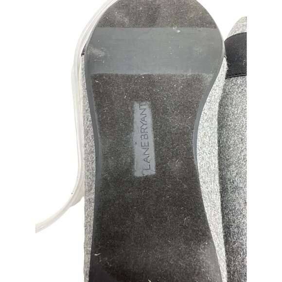 Lane Bryant Womens Gray & Black Pointed Toe Flats Size 8W - Picture 11 of 11